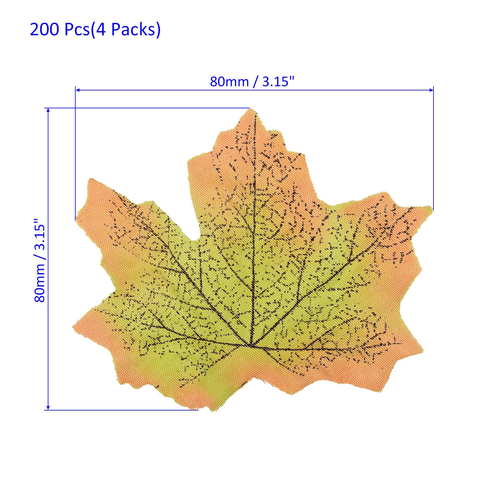 M METERXITY 200 Pack Artificial Maple Leaf, Fake Leaf Decoration Create Autumn Atmosphere - Image 4