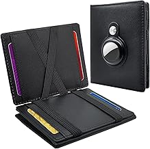 Magic Wallet RFID Blocking Coin Pocket Airtag Genuine Leather Wallet for Men with Gift Box