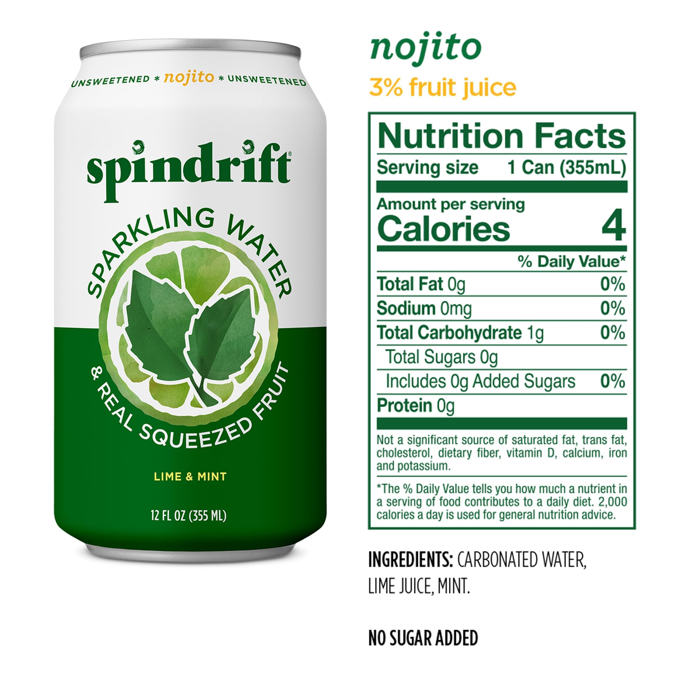 Spindrift Nojito and Lemon 48ct (Total)