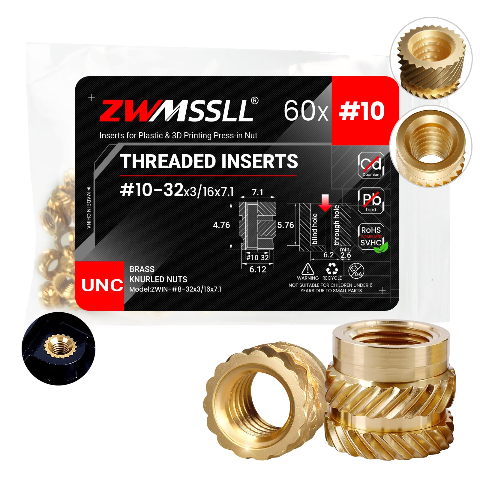 Brass Threaded Inserts - 3D Printing & Plastic Parts -29