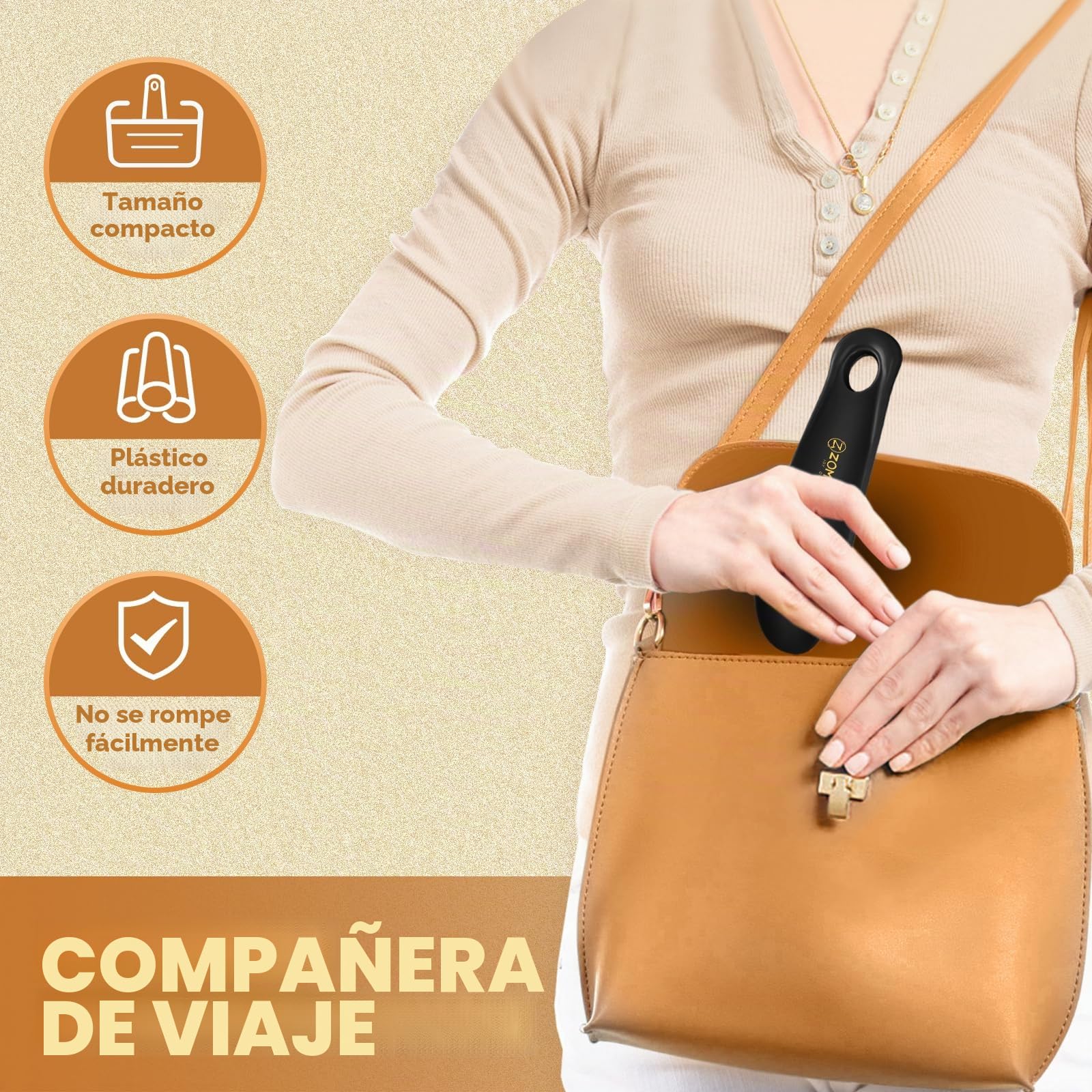 ZOMAKE Calzador de Zapatos 18.5cm Plastico con Colgante Agujero para Personas Mayores