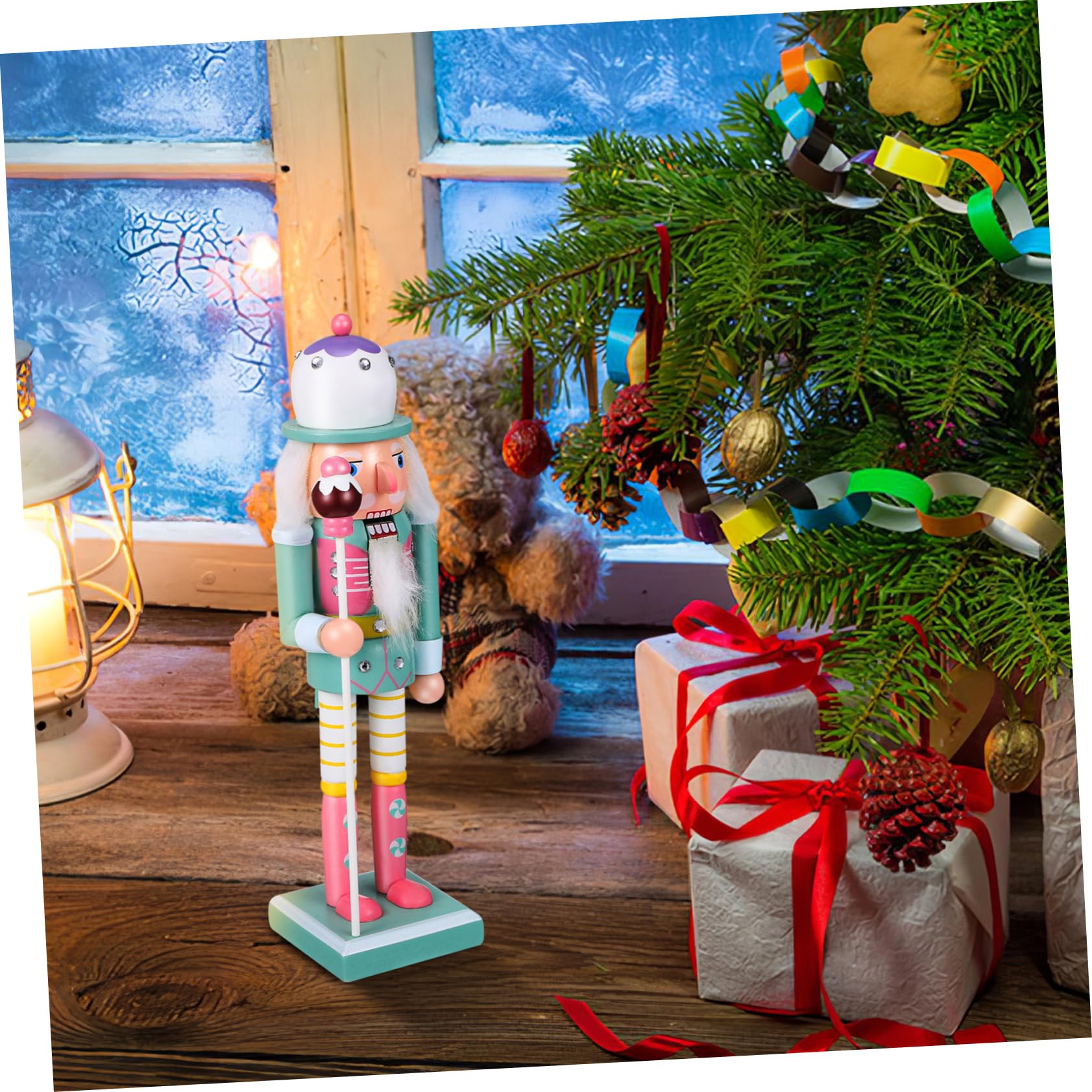 Levemolo Nussknacker aus Holz Soldat Ornament Figur Tischdekoration Weihnachtsdeko für Geschenkidee