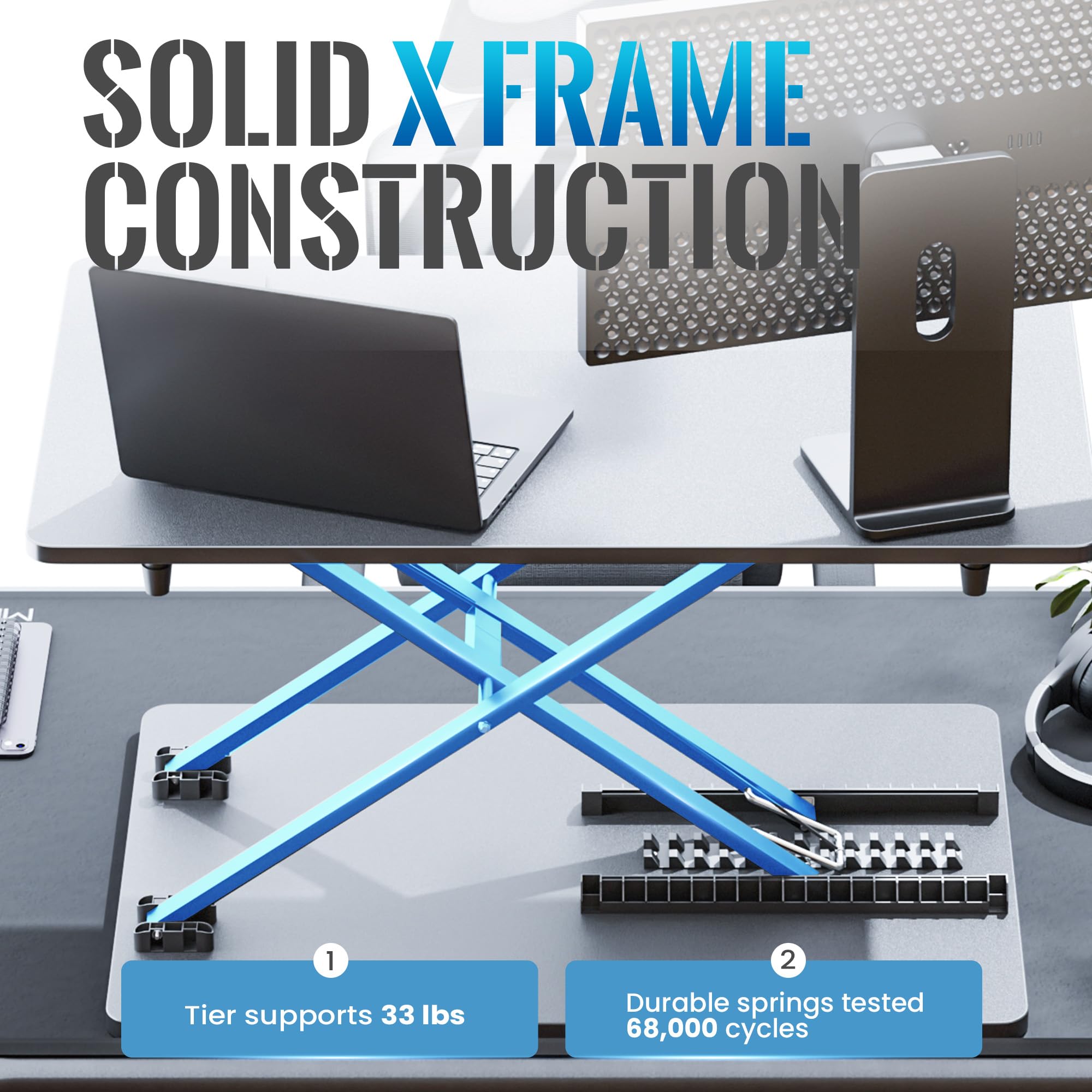 Standing Desk Converter 25 16 15 75 Height Adjustable Laptop Stand for Desk Sit Stand Monitor Stand No — view 7