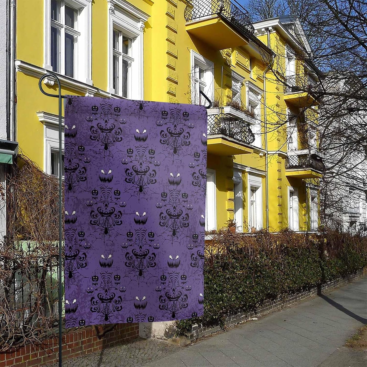 Halloween Seasonal Garden Flag for Outside-Haunted Horror Mansion Double-Sided Flags 28x40 Inch,Grim Grinning Ghosts Vertical Welcome Garden Flags,Yard Banner for Outdoor Indoor Decoration