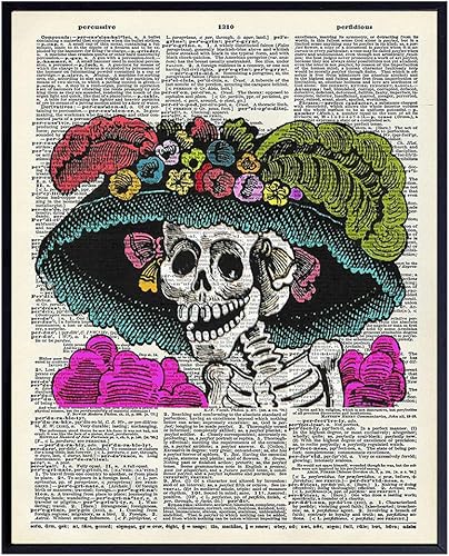Miniatura 1 de La Catrina Mexican Skeleton, Sugar Skull Decor - Halloween, Day of the Dead Wall Art Poster - 8x10 Home or Party Decoration for Living Room, Bedroom