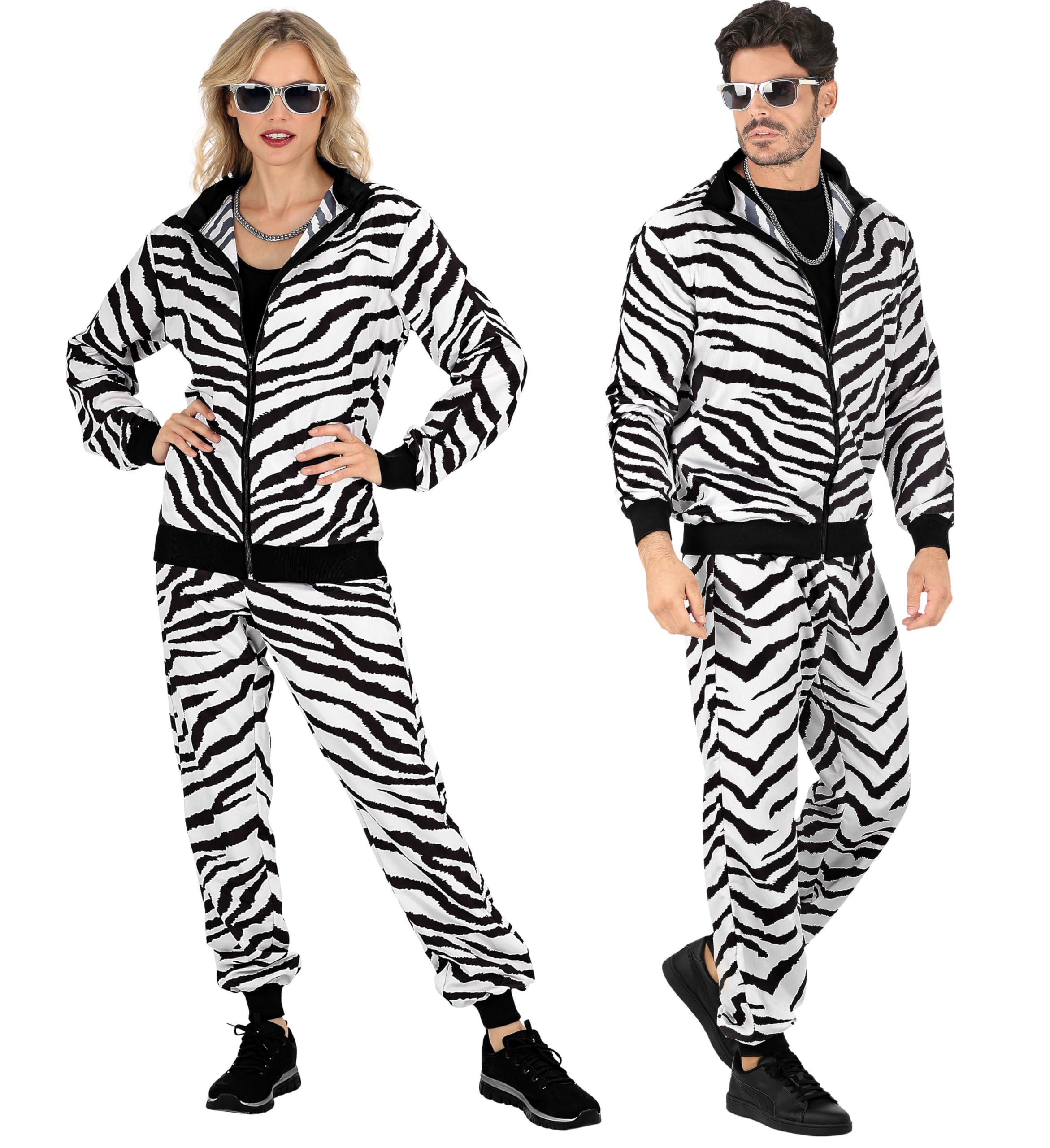 W WIDMANN MILANO Party Fashion - Costume Tracksuit, Animal Pattern, 80s Outfit, Jogging Suit for Carnival & Party