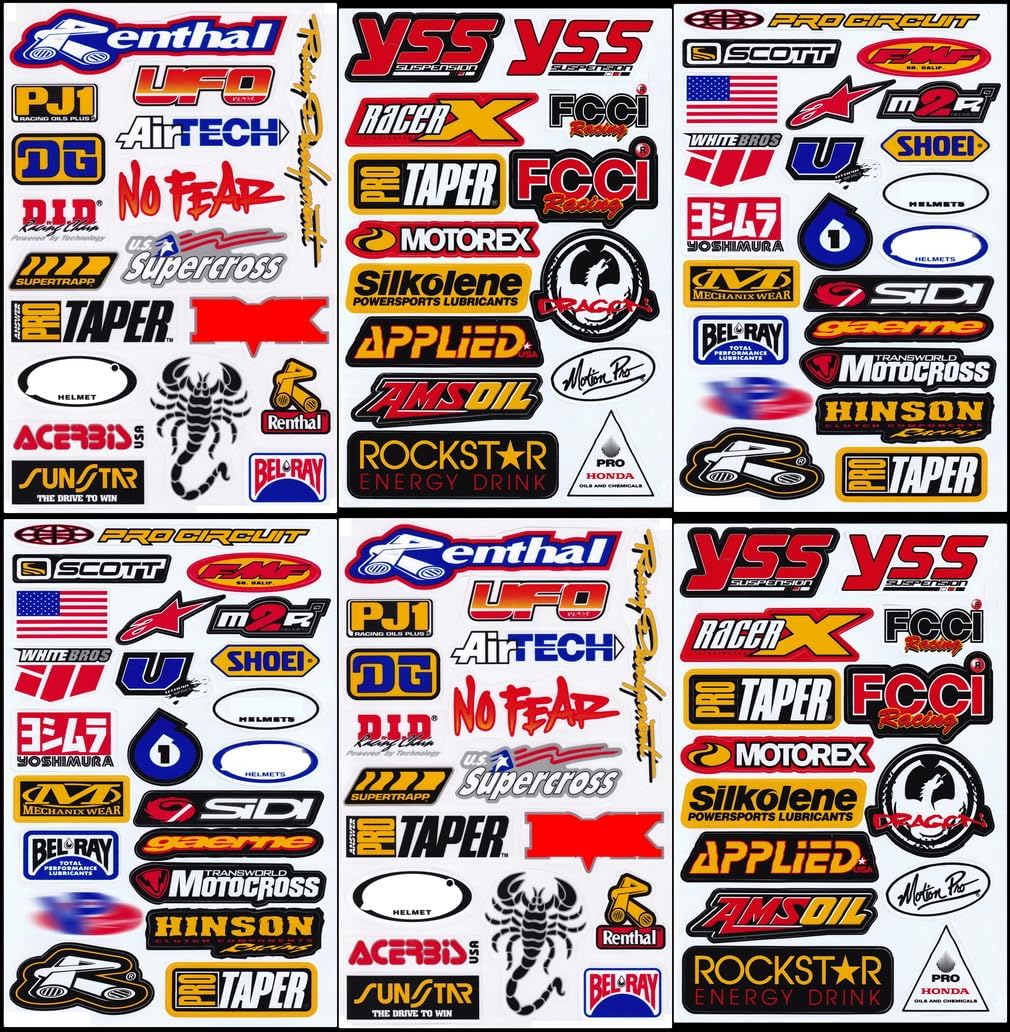 B4B stickers Motocross Dirt Bike Motorcycles MotoGP ATV Helmet Racing Lot 6 Vinyl Stickers Decals