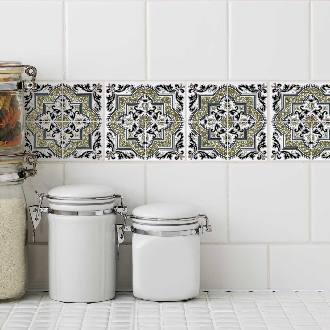 Odhams Press Jardin Versailles Re-Tile Decal with White Background, 6"