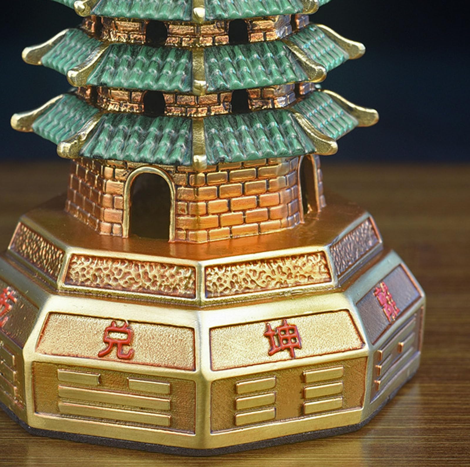 Statua wieży Wenchang, mosiężna 8-poziomowa pagoda | Prezent na sukces akademicki, figurka firmy zajmującej się ochroną, dekoracja biura domowego świątyni buddyzmu
