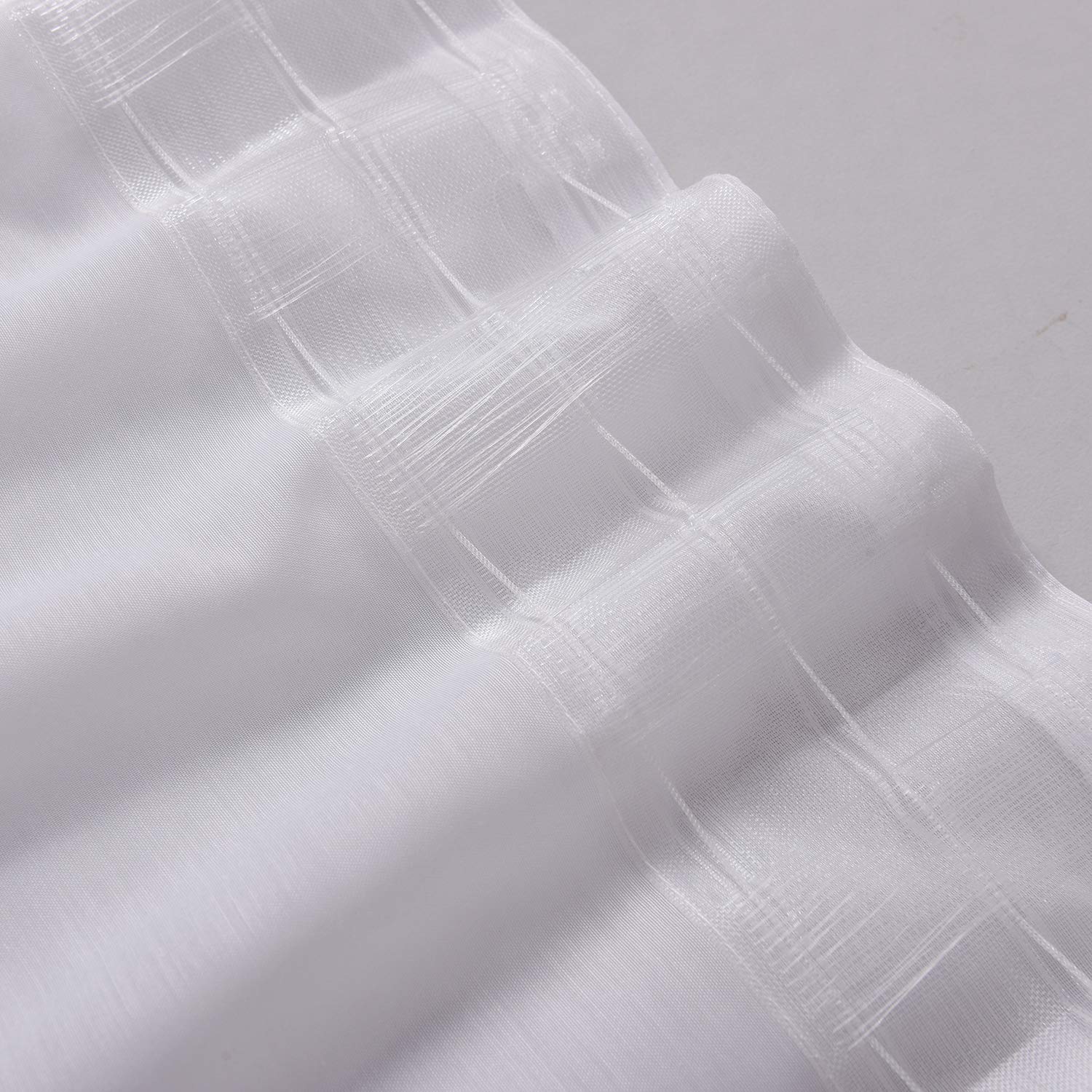 Megachest pure voile extra wide tape top sheer curtain (1 Panel) cotton voile-snow white, W 116" x L 54" (1 Panel) - Image 4