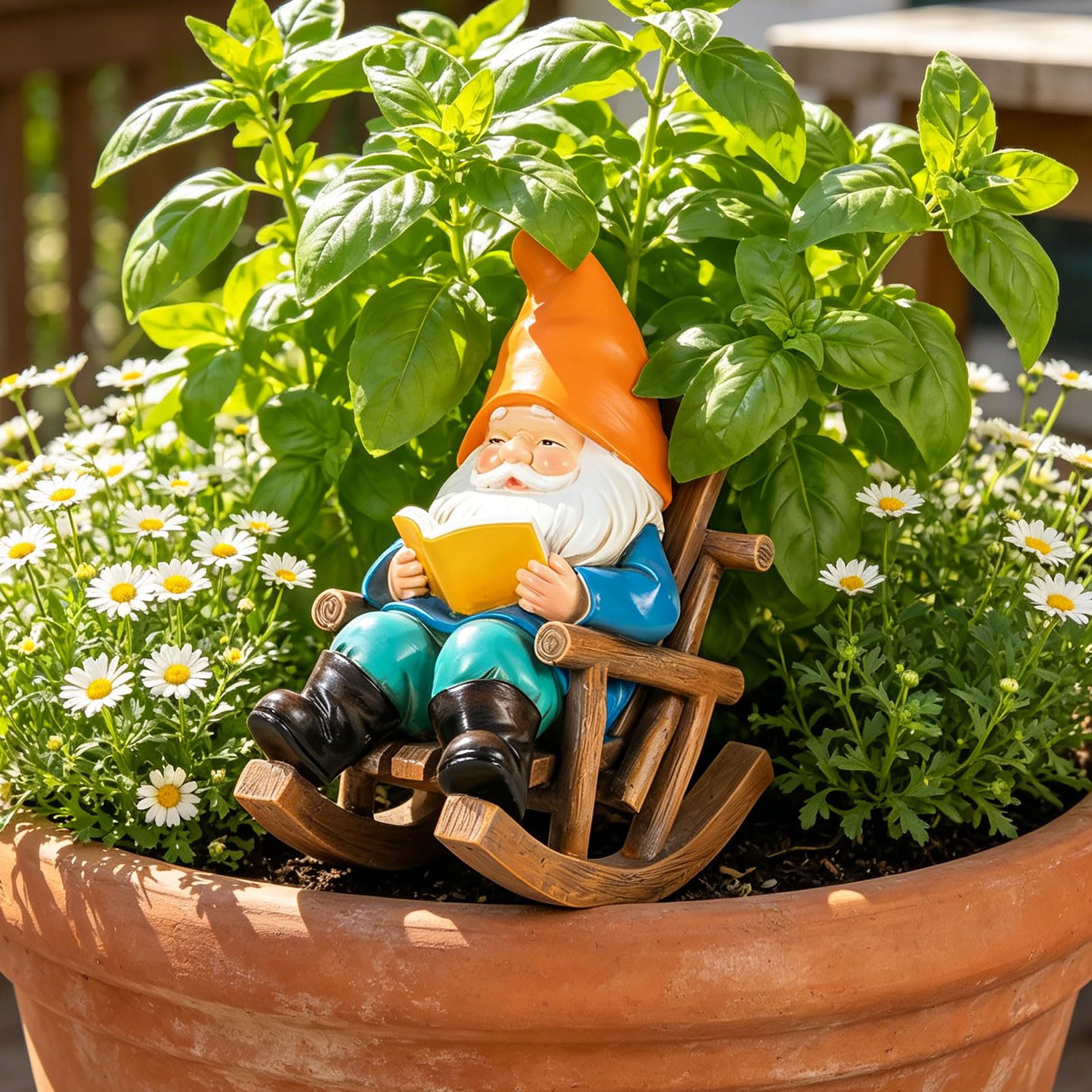Gartenzwerge Gartendeko für Außen, Gartenfiguren für Draußen Wetterfest, Kunstharz Gartenzwerg Lustig, Harz Deko Lektüre Zwerg Figuren für Außen Innen, Tischschmuck Geschenk für Männer (2 Stück)