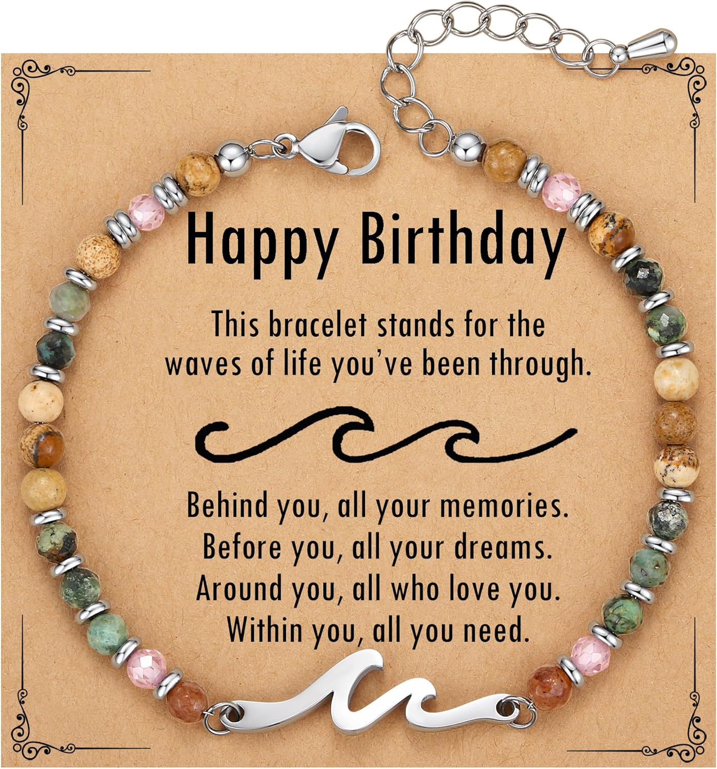 TONY & SANDY Friend Gifts for Women, Unique Valentine's Day Gifts for Her, Sister Gifts from Sister, Wave Bracelet, Christmas Birthday Gifts for Women, Bestie Friendship Bracelets