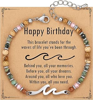 TONY & SANDY Friend Gifts for Women, Christmas Stocking Stuffers for Women, Sister Gifts from Sister, Bestie Friendship Wave Bracelet, Woman Birthday Gifts, Unique Gifts for Her