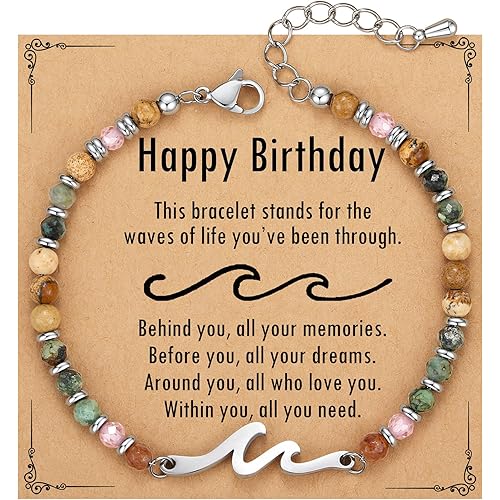 TONY & SANDY Friend Gifts for Women, Unique Birthday Gifts for Women, Sister Gift from Sister, Wave Bracelet, Christmas Graduation Mothers Day Gift for Her, Bestie Friendship Bracelets