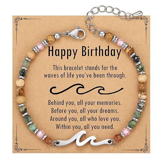 TONY & SANDY Friend Gifts for Women, Unique Birthday Gifts for Women, Sister Gift from Sister, Wave Bracelet, Christmas Graduation Mothers Day Gift for Her, Bestie Friendship Bracelets