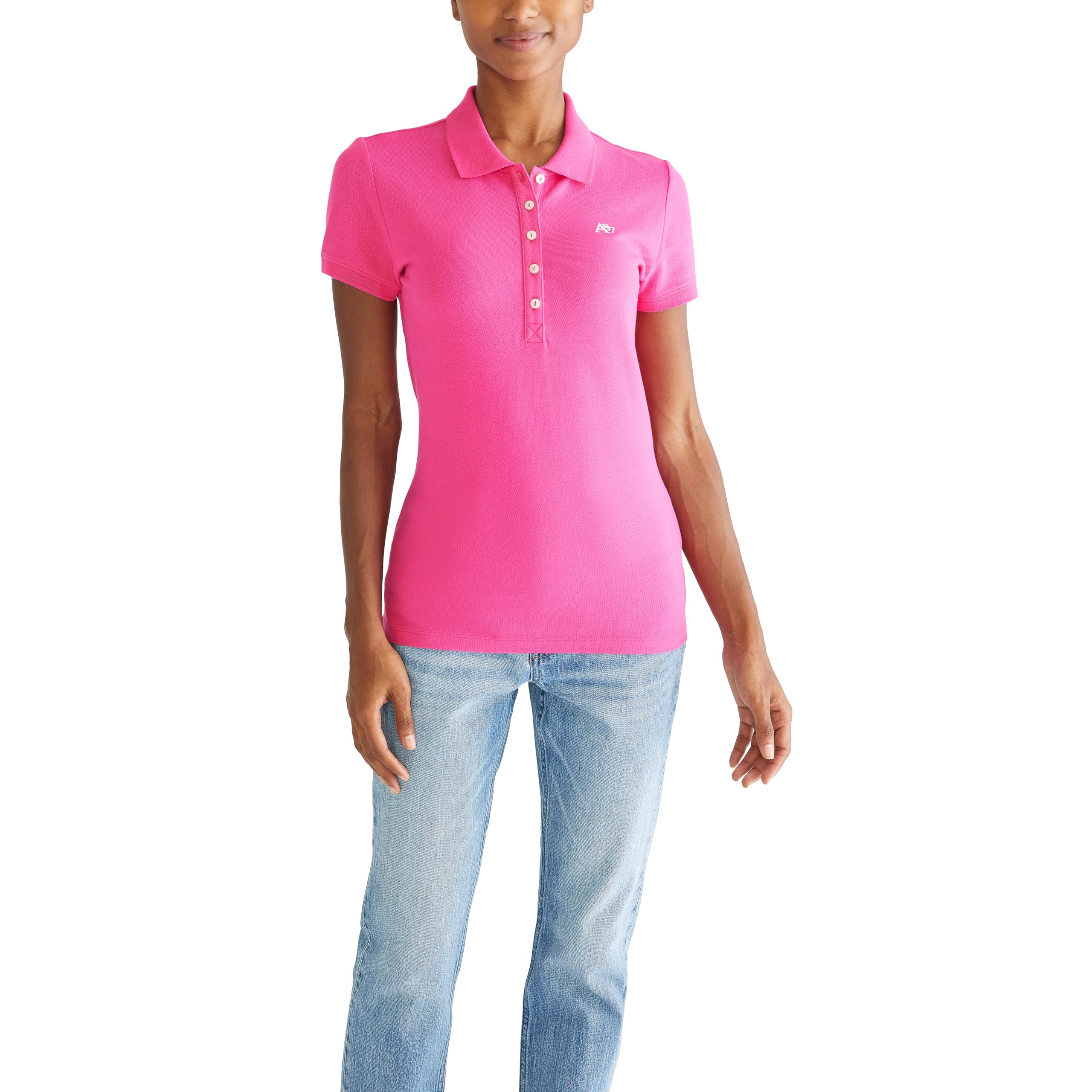 Aeropostale Womens Aero Solid A87 Polo, Fucshia Purple, S