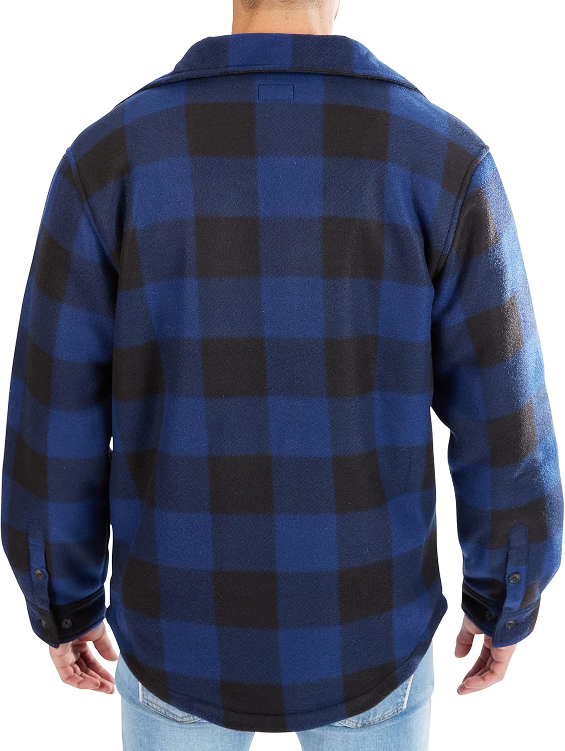 Smith's Workwear mens Sherpa-lined Plaid Fleece Shirt Jacket - Image 3
