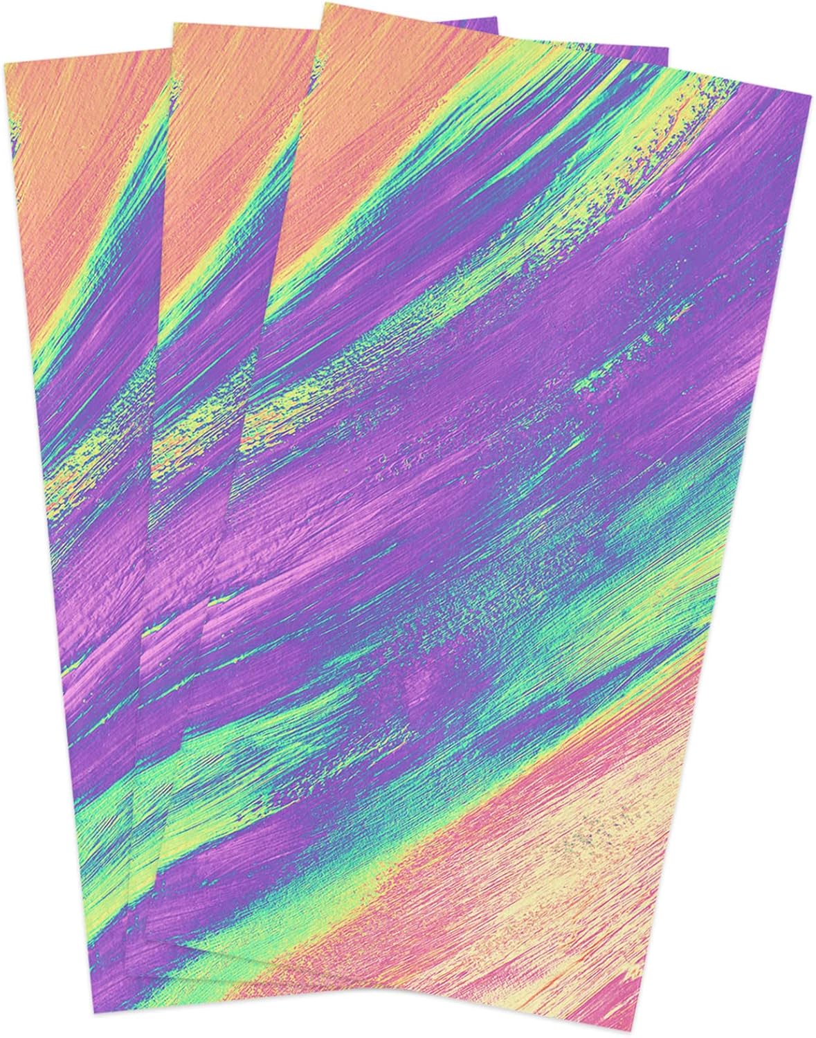 Kitchen Dish Towels and Dishcloths Sets 3 Pack, Purple Teal Red Ombre 18 X 28 Inches Absorbent Hand towels dish rags with Hanging Loop for Home Cleaning Modern Oil Painting Abstract Art Aesthetics