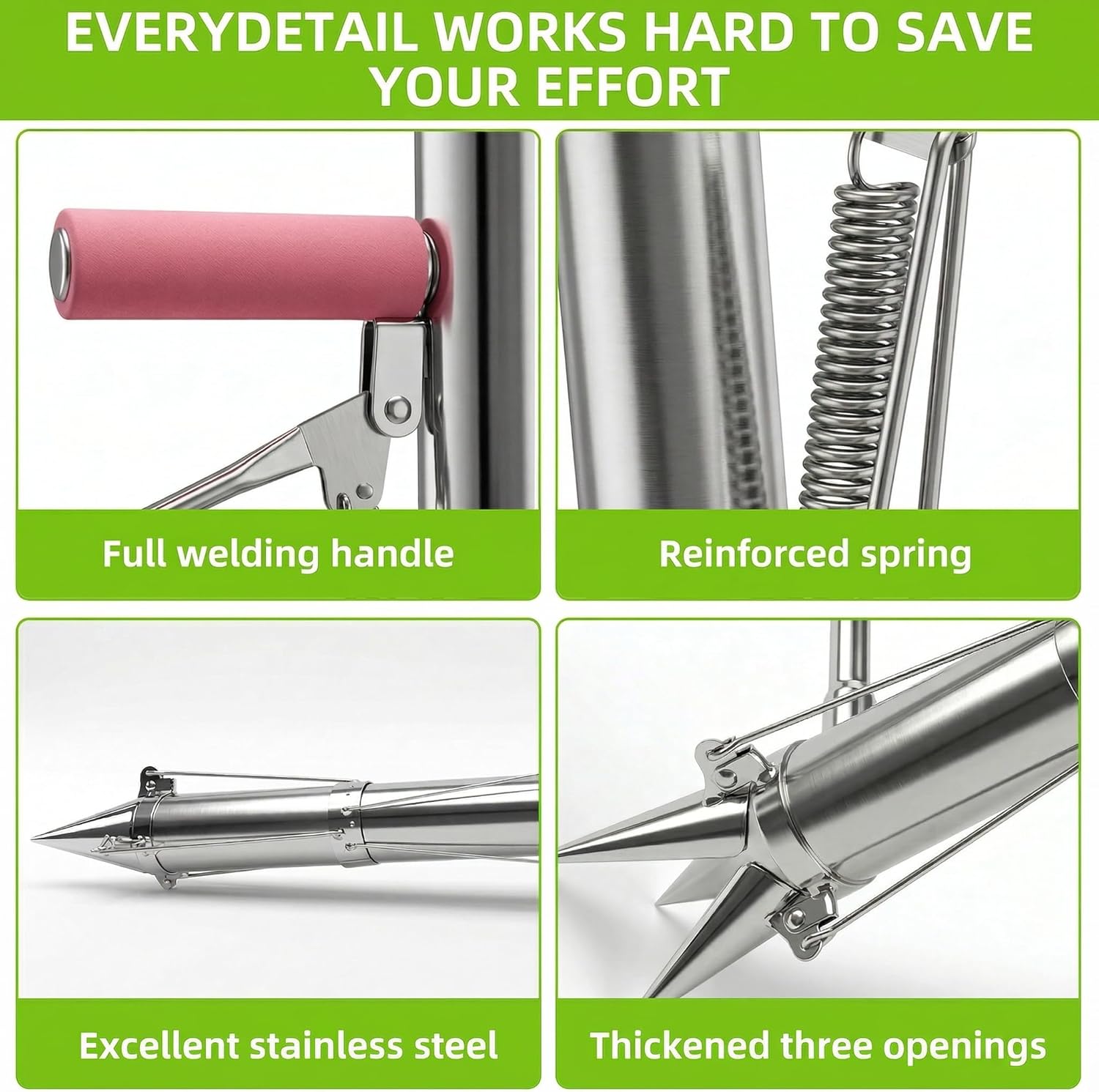 Bulb Planter, Planting Bulbs Manual Seedling Transplanter Weeder Sod Plugger Flower Planting Soil Sampler Long Handled Bulb Planter Plant Bulb Seeds (2 Handle-A)