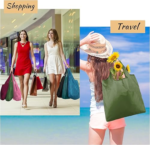 Vista 81 de BeeGreen Bolsa de viaje plegable reutilizable para regalo, bolsas de comestibles reutilizables, grandes regalos de vacaciones, bolsa de tela
