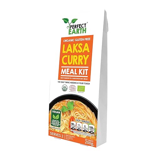 Perfect Earth Organic Gluten Free Laksa Curry Kit de comida 7 oz 100 USDA ECOCERT certificado orgánico vegano libre de alérgenos