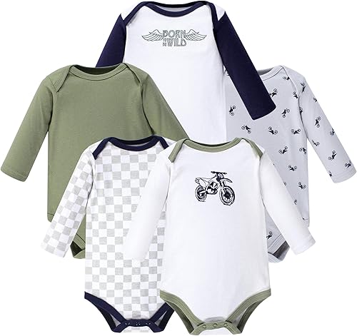 Hudson Baby Body unisex de algodón de manga larga, para bebé