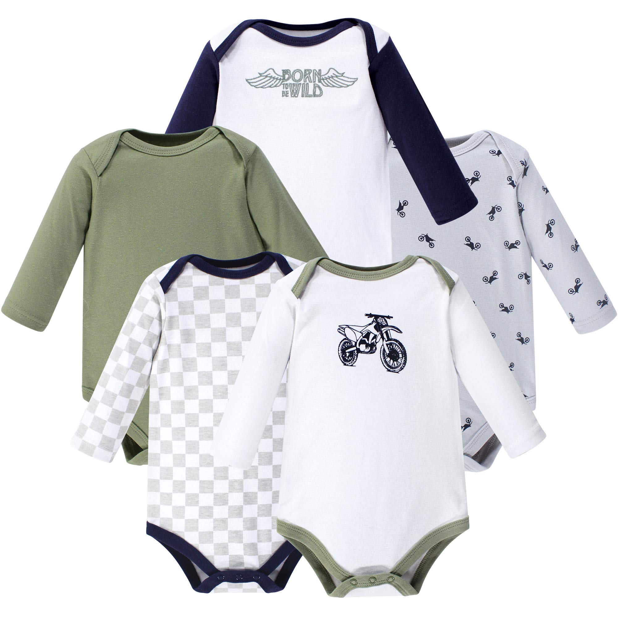 Hudson Baby unisex-baby Cotton Long-sleeve Bodysuits, Heather Gray, 3-6 Months — view 27