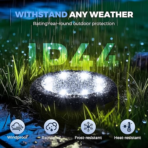 Miniatura 5 de SOLPEX Mini luces solares de tierra, paquete de 12 luces solares impermeables para exteriores, iluminación de paisaje para jardín, camino, entrada,