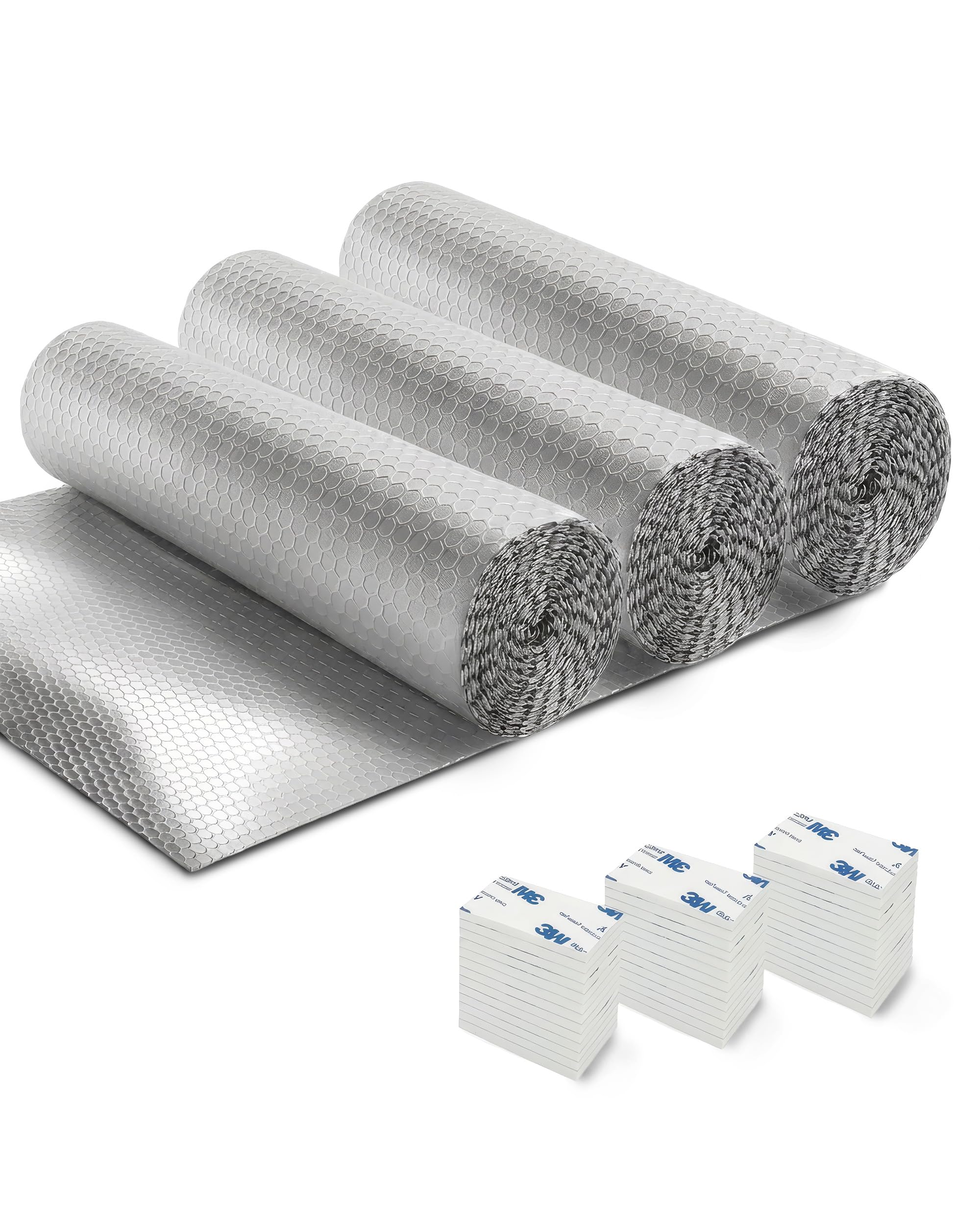 Reflective Radiator Foil – Energy Saving Insulation with 3M Self-Adhesive Pads – Easy to Install,Cut to Size – Reduce Heat Loss & Lower Bills – 3pk Covers 27+ Radiators (15m x 60cm)