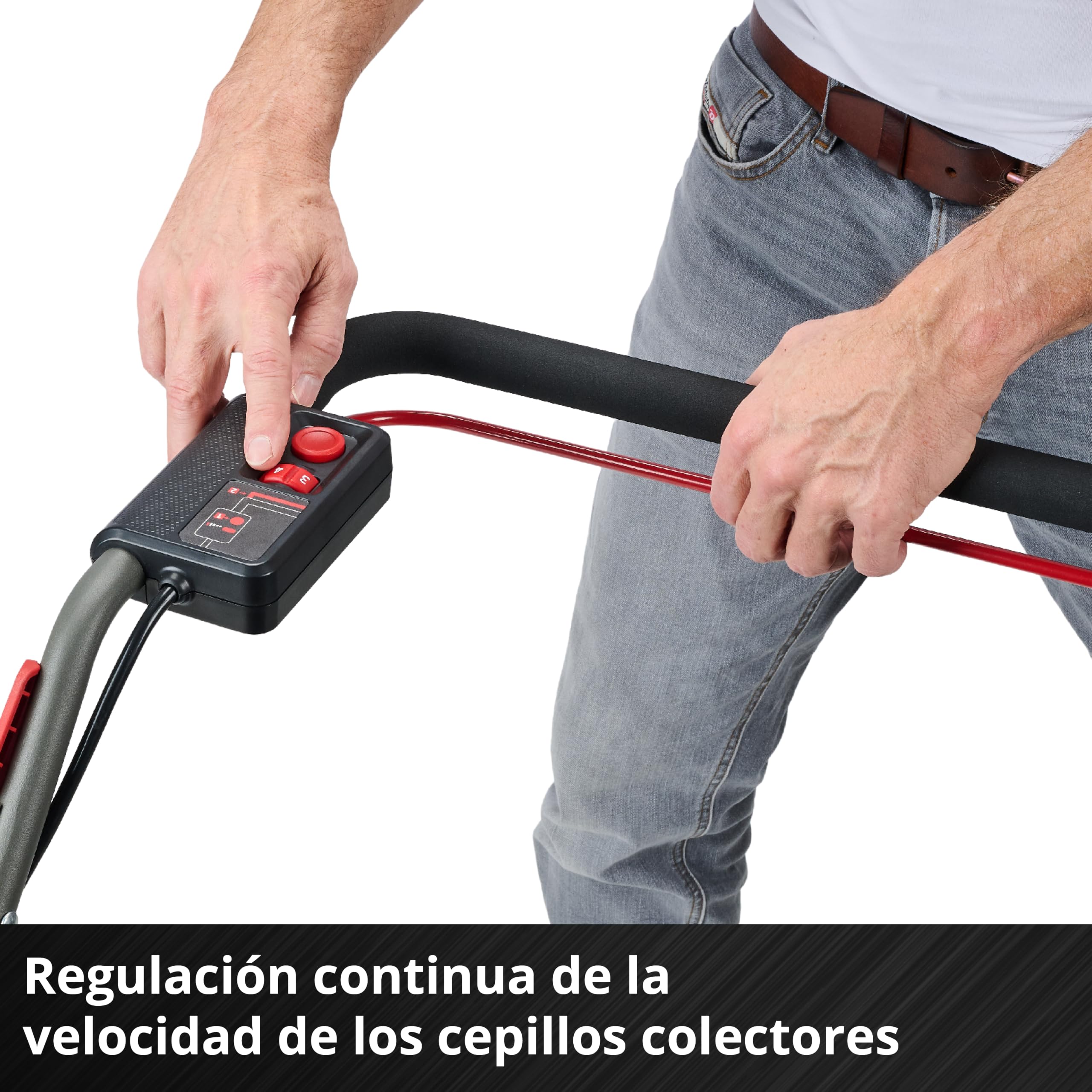 Einhell colector de Hojas y césped con batería GE-GC 18/55 Li E-Solo | PXC | 18 V | ancho de trabajo 55 cm | bolsa 100 l | cepillo rotativo | altura de trabajo ajustable | sin batería