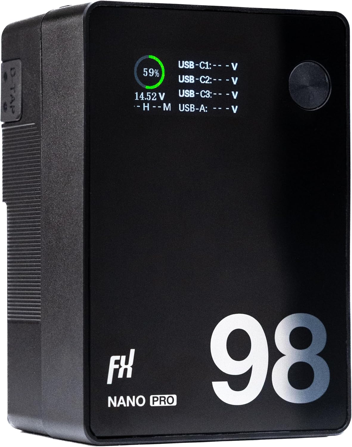 SONGING FXLION Nano PRO 98WH V-Mount Battery, 14.4V, Lithium-Ion, 156W Max Output, USB-C PD100W, Dual D-Tap, LCD Display, for Cameras, Lights, Laptops