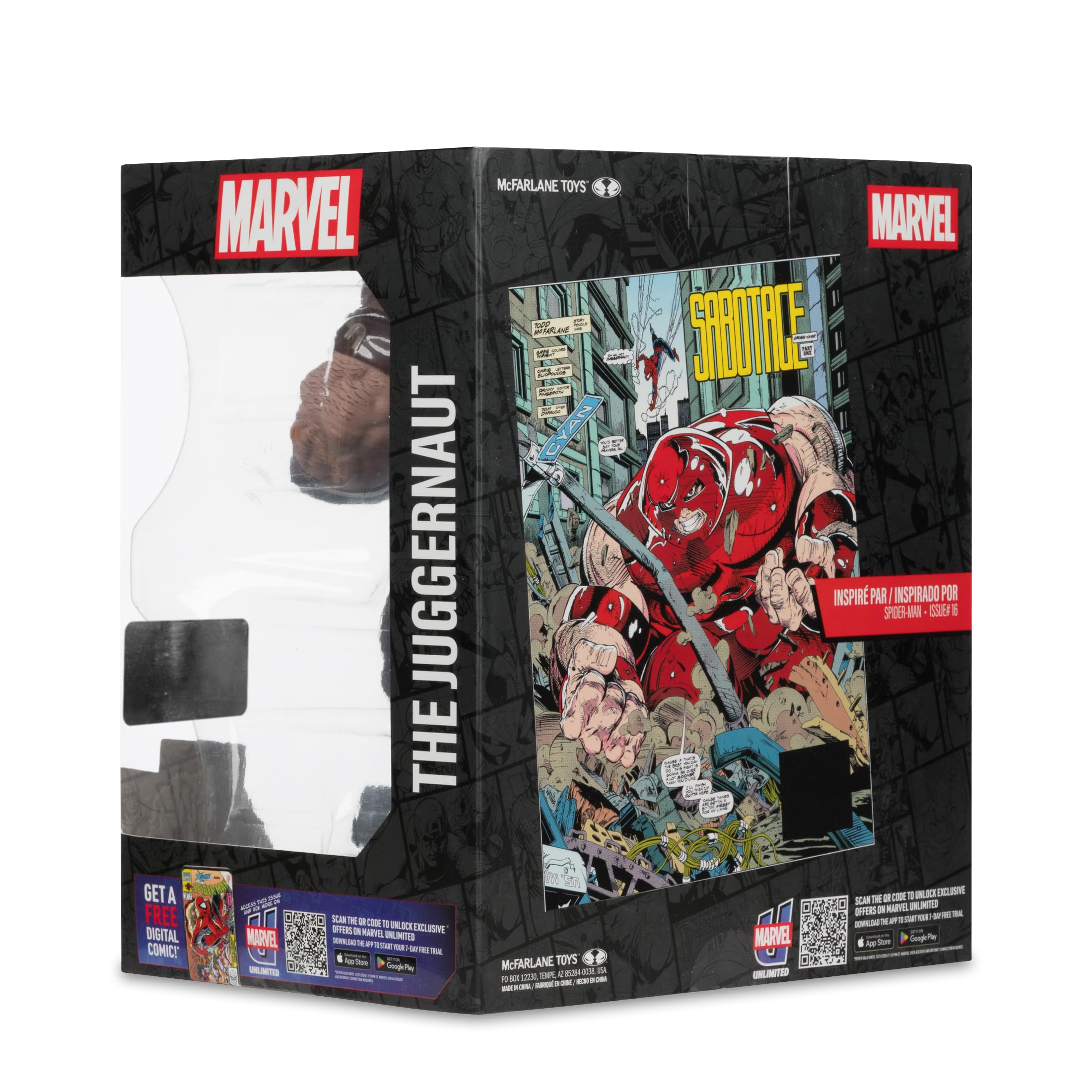 McFarlane Marvel The Juggernaut 1:10th Scale Collectible with Scene (Spider-MAN #16) Original Artwork Sweepstakes Gold Label Toys
