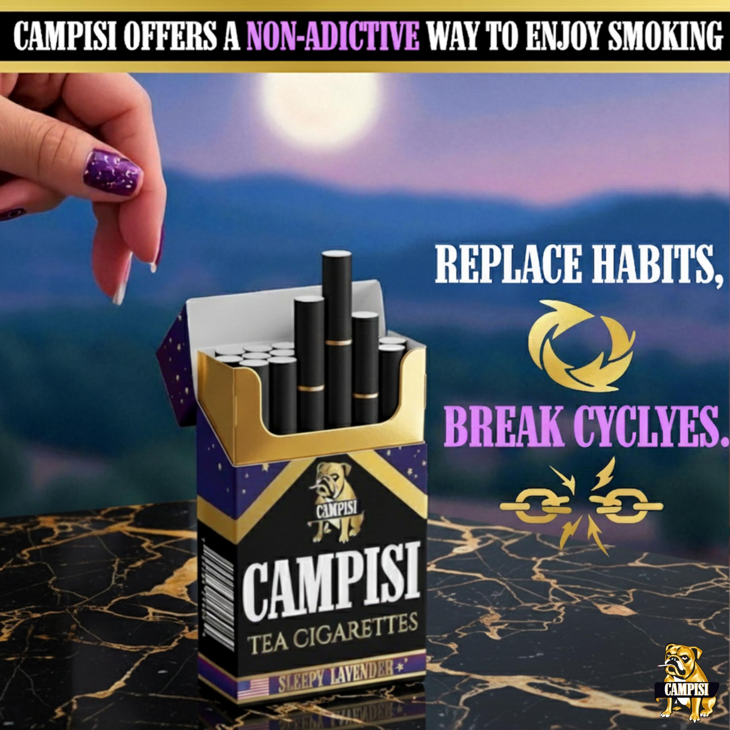 Amazon.com: Campisi Tea Cigarettes, Sleepy Lavender Blend with Valerian  Root, Natural Sleep Support, Tobacco-Free, USA Made : Health & Household