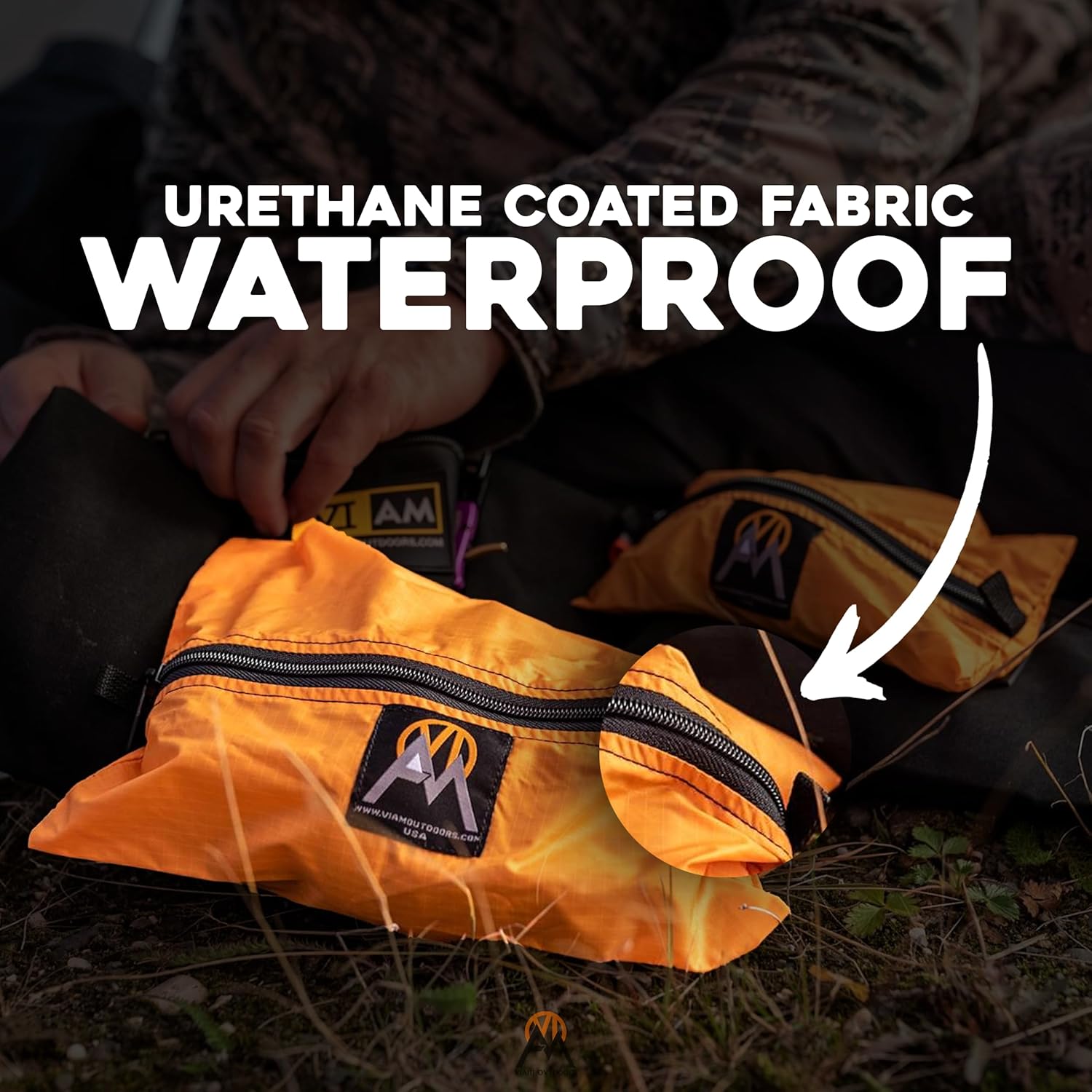 VIAM Outdoors G3 Glacier Gear Grab Tool Bag Zipper Pouch, Premium Utility Multipurpose Storage Organizer Tool Pouches for Hunting, Camping, Backpacking, Travel - 5pc Orange