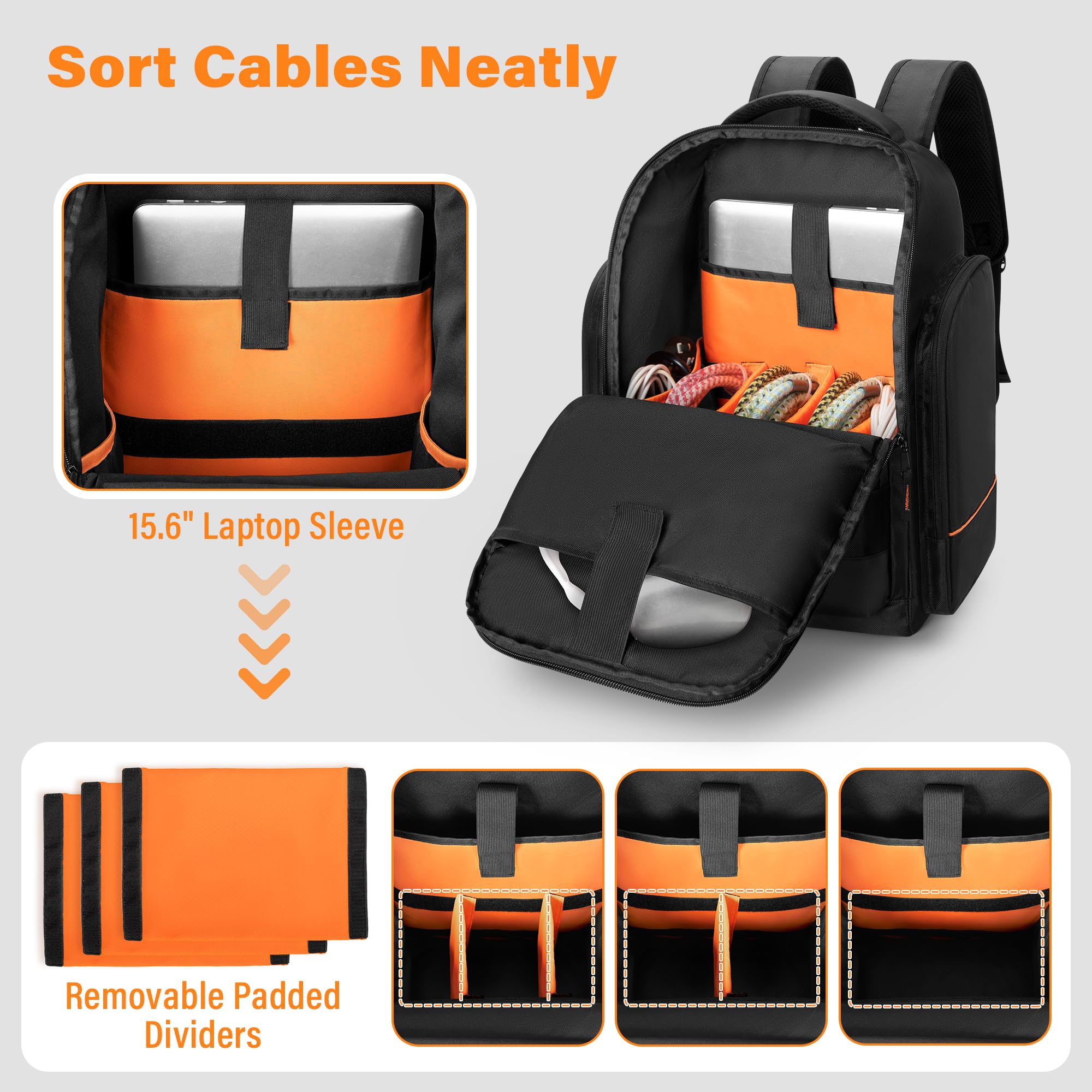 Trunab Zaino per DJ con 3 Divisori Rimovibili e Scomparto per Laptop, Borsa per Controller DJ, Microfoni, Attrezzatura audio e Strumenti Musicali