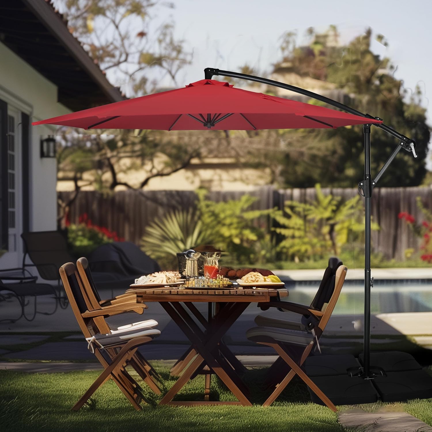 InfiniPower 9ft Patio Umbrella Replacement Canopy, Outdoor Replacement Canopy Only, Table Umbrellas Top Cover with 8 Ribs for Garden, Yard