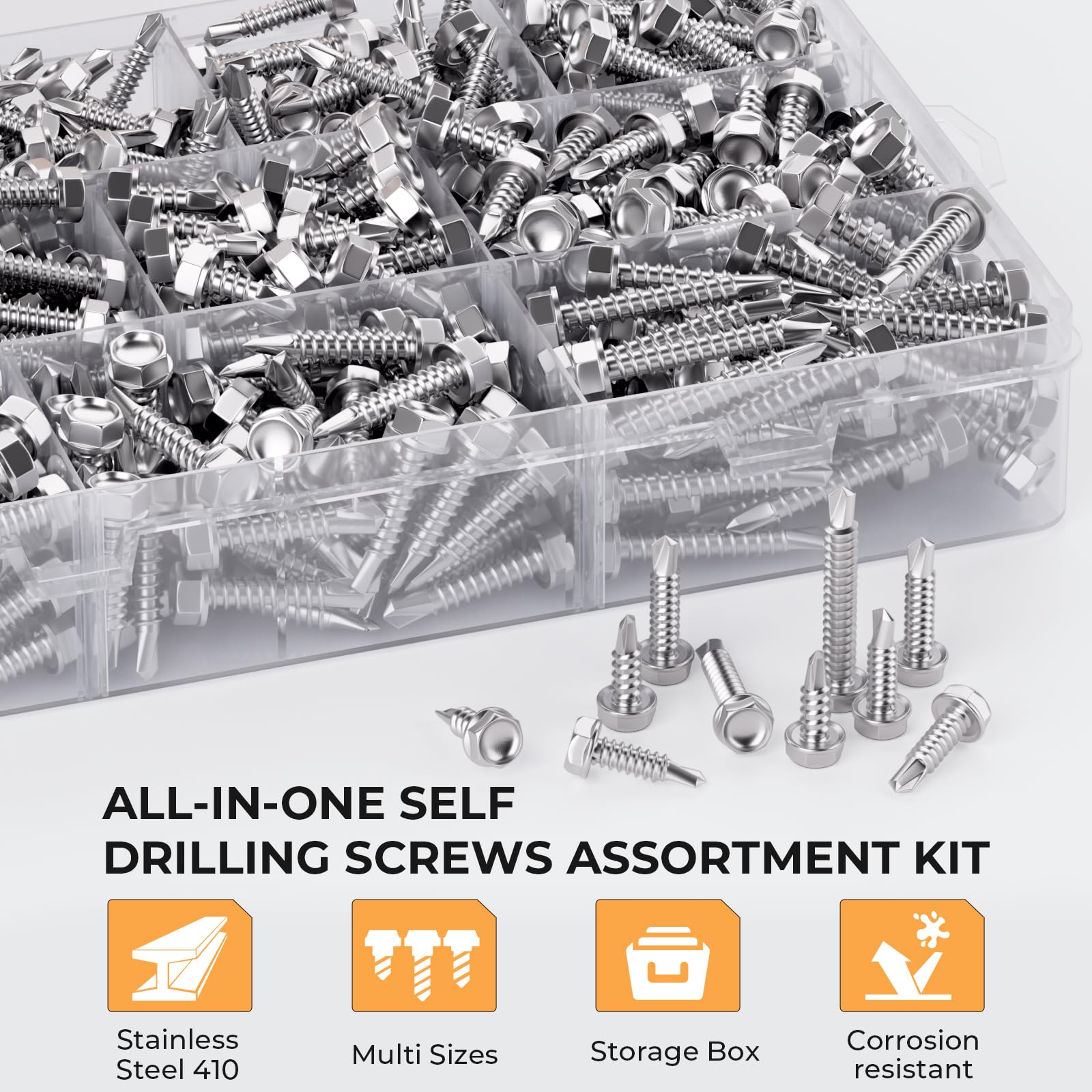 480PCS Self Tapping Screws - Metal & Sheet Metal -4