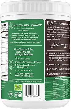 Primal Kitchen Collagen Peptides, Unflavored Collagen Powder, 1.2 Pounds
