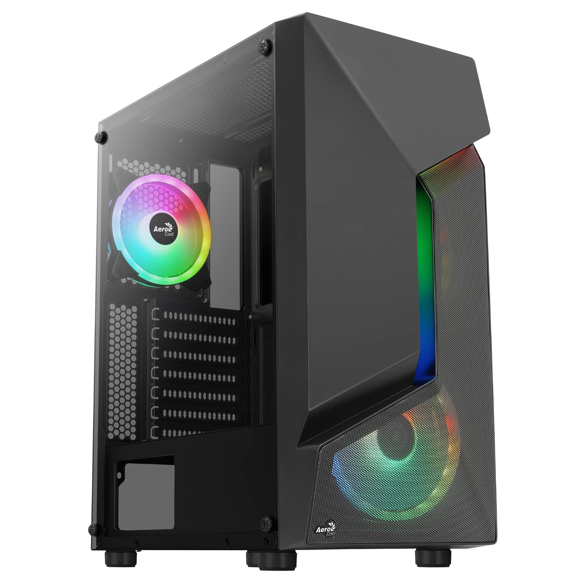 AeroCool CS107 V2 MicroATX PC Case Side Window 3 x 120mm FRGB Fan CS107V2 Black — view 14
