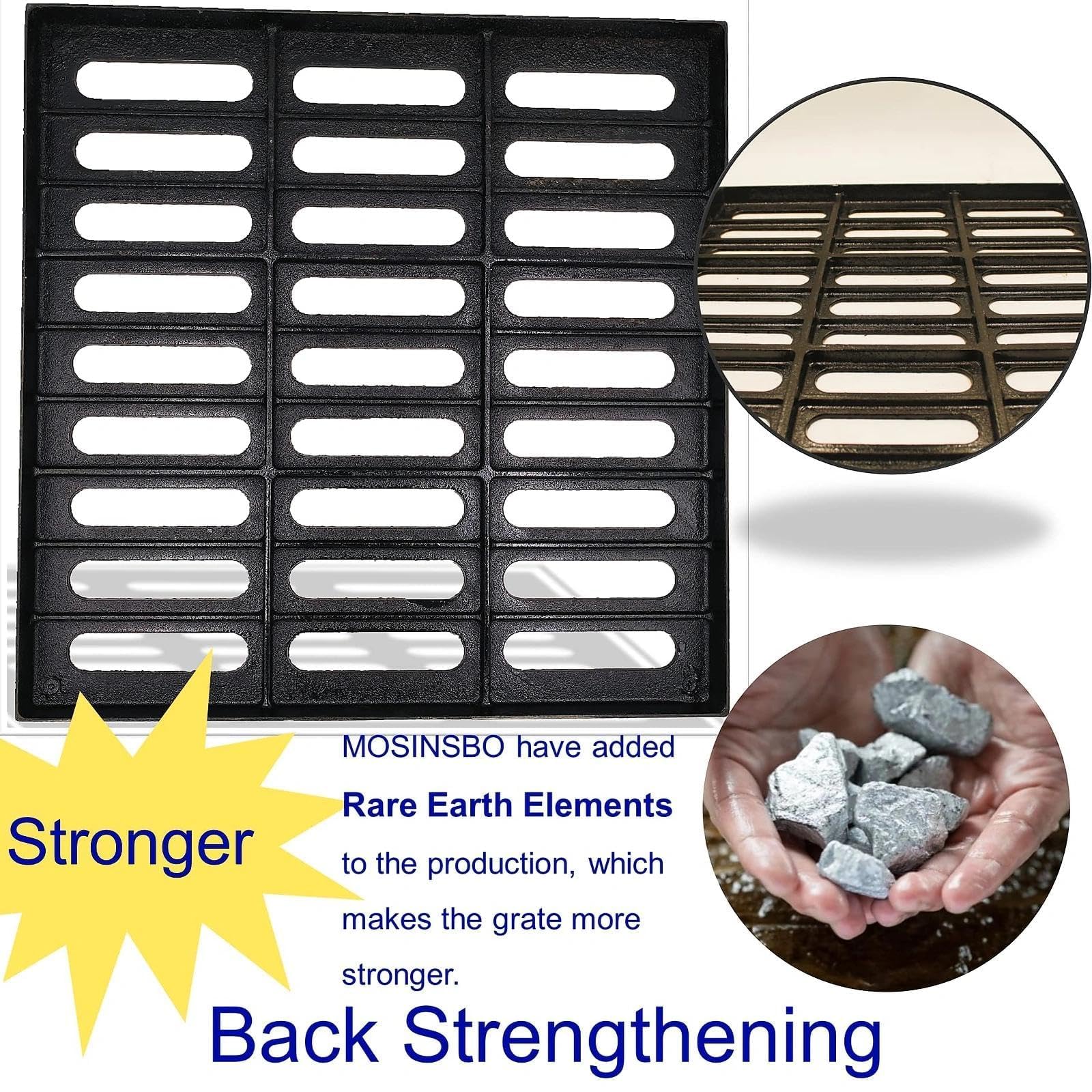 Grille de Drain Fonte Ductile 500x500 mm Classe C250 Noir