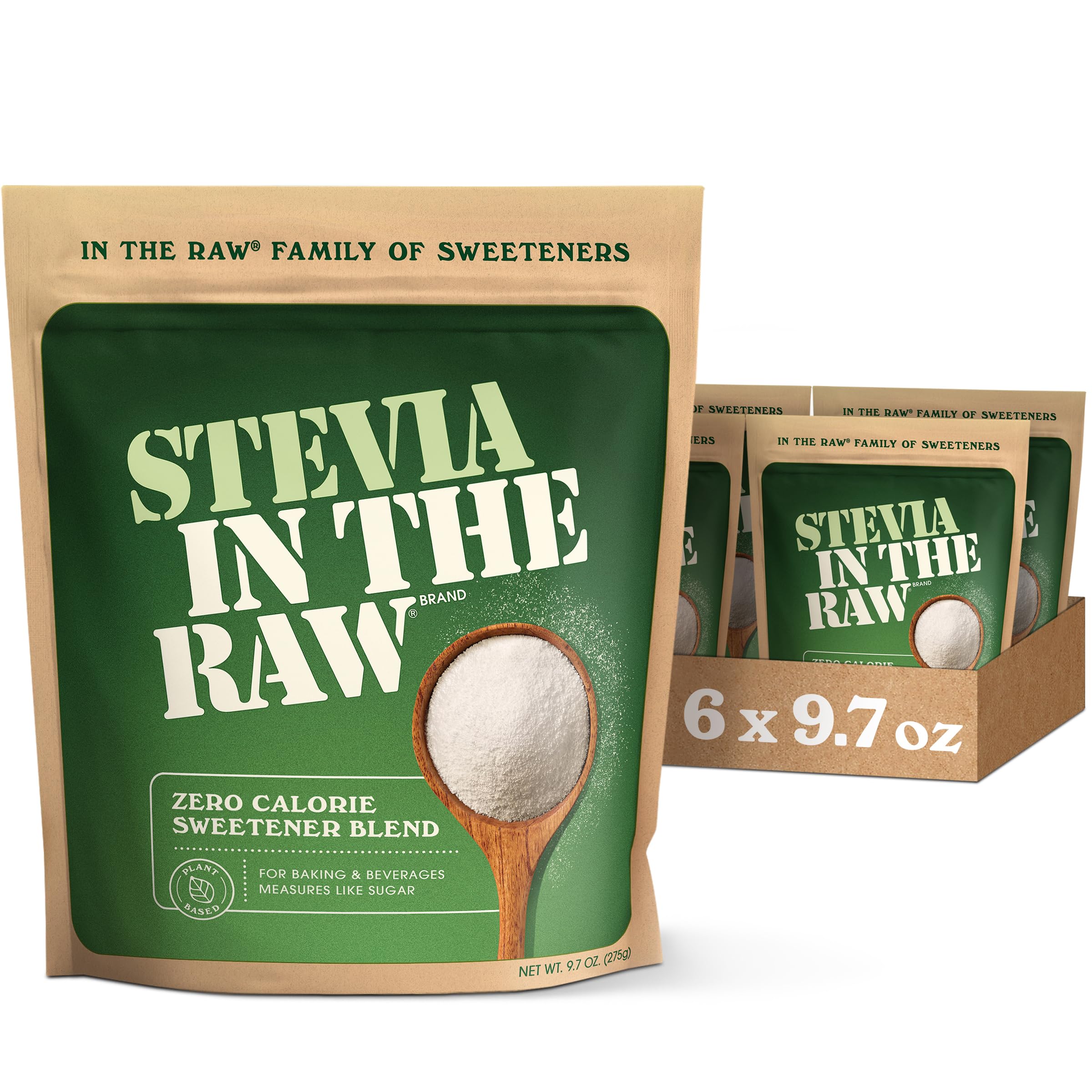 Stevia In The Raw Stevia Sweetener Baker's Bag, 9.7 oz., Zero Calorie Stevia Sugar Substitute, No Erythritol or Artificial Flavors, Vegan, Gluten Free, Kosher, Low Glycemic Index