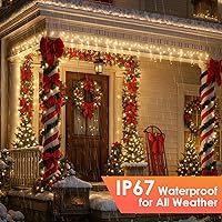 Vista 6 de LumiGlow - Luces de Navidad de 1200 LED, 394 pies, luces de árbol de Navidad impermeables IP67 con 8 modos, luces de cadena para exteriores