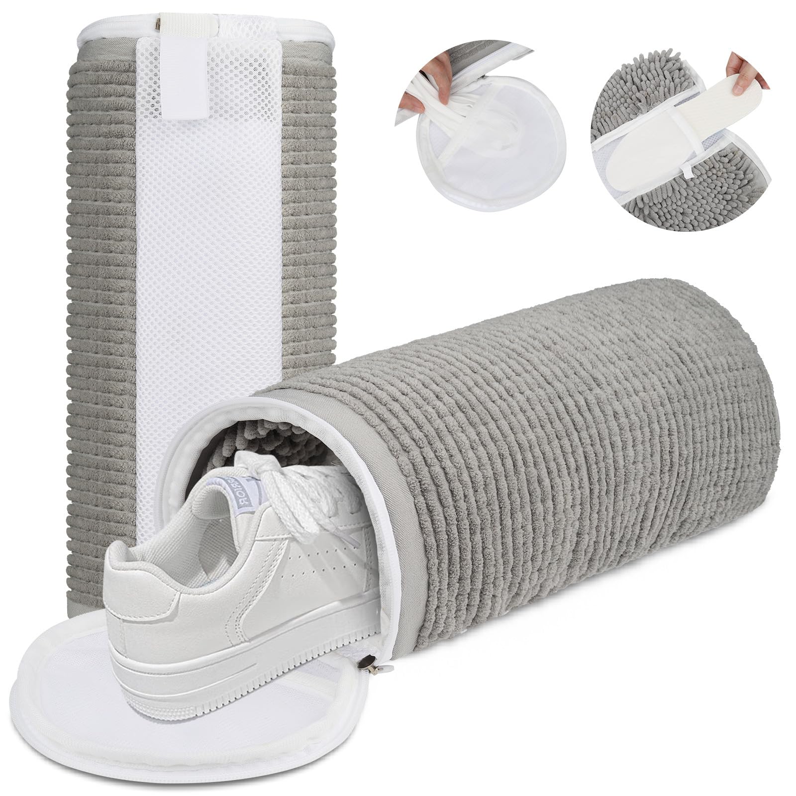 Tevanas Schuh‑Waschbeutel Für Waschmaschine – Mit Mikrofaser‑Innenbürste, 360°‑Reinigung – Für Sneaker, Turnschuhe (ca. 39 X 19 Cm)