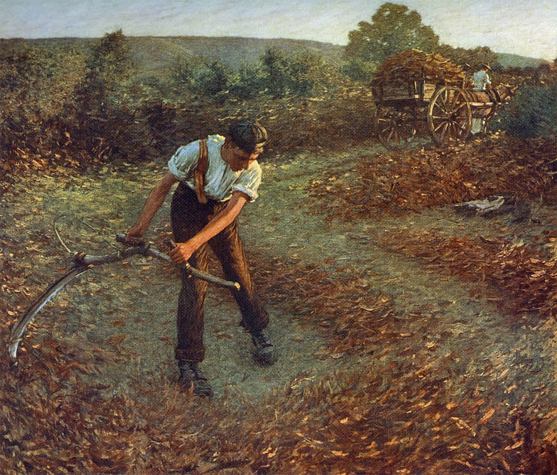 SERENDIPITP Vintage Picture Print on Canvas Wall Art Poster Mowing Bracken by Henry Herbert La Thangue Artwork Print Poster for Wall Decor 60x90cm