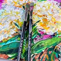 Vista 5 de Creative Mark Powercryl Ultimate - Pinceles de pintura acrílica, Filbert #6, pinceles de pintura para artistas, 3 diámetros de filamento de cabello