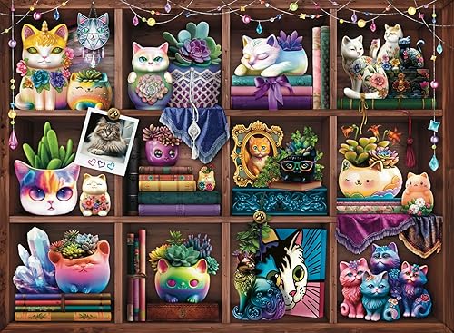 Miniatura 1 de Ravensburger 12000874 - Rompecabezas de 500 piezas para adultos con diseño de gatos y suculentas, hecho en Alemania, cada pieza encaja perfectamente