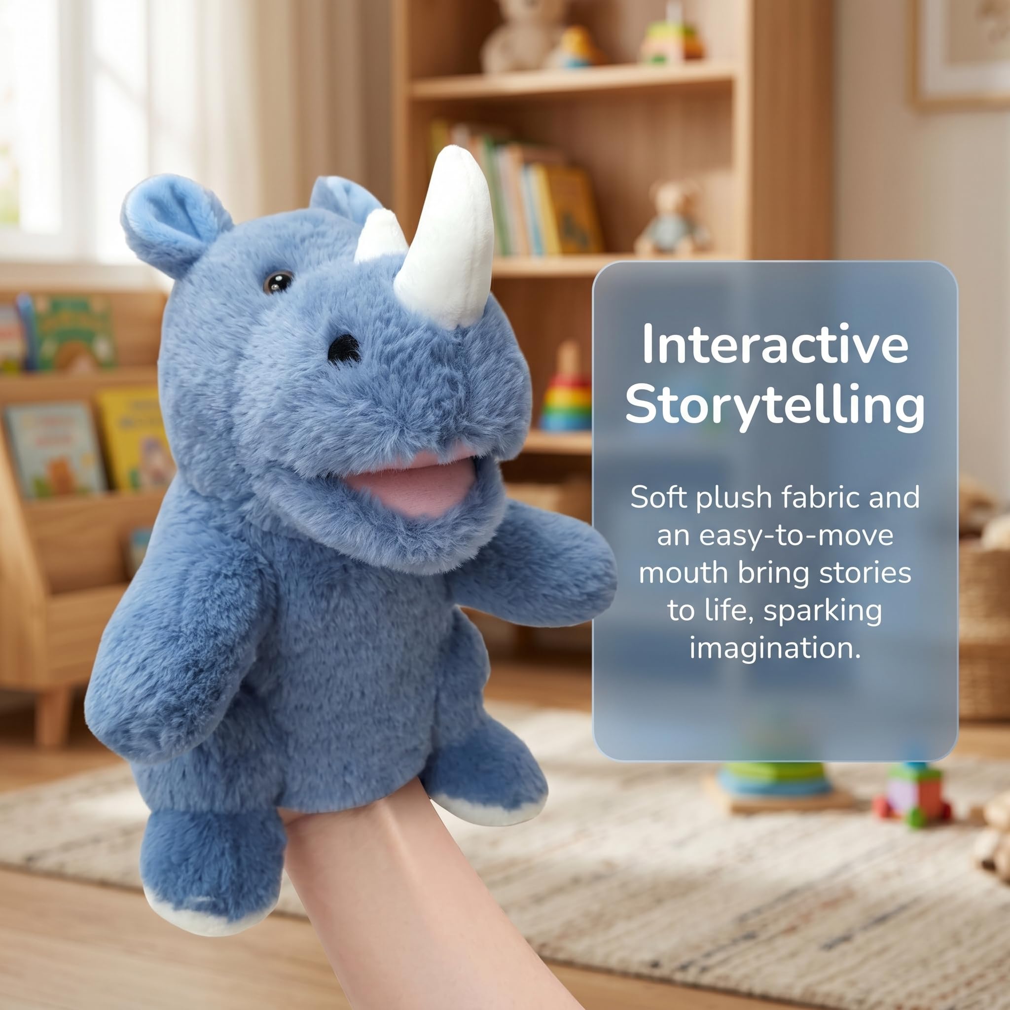 2024 Marionette a Mano con Animali per Bambini,Il Bambino Include Lupo Leone ecc.Bocche Aperte Mobili,Perfette per Raccontare storie,Insegnare,Scuola Materna,Regali di Compleanno - 2