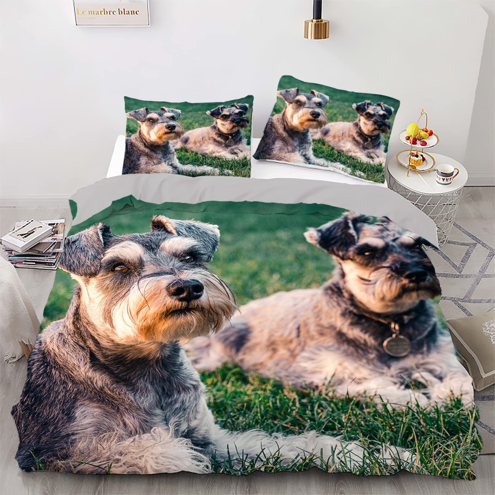 Housse de couette 160x200 chiot pour décorer une chambre d'enfant douce