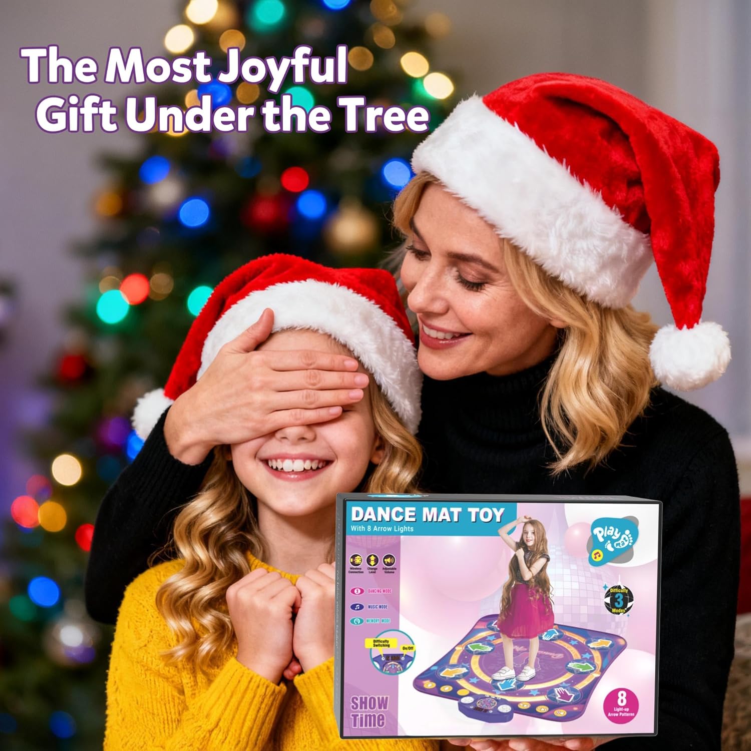 Dance Mats for Girls 4-8, Electronic Dance Mats with LED Light & Wireless Bluetooth, Kids Dance Mat, Girls Dance Mat, Dancing Mat, Music Dance Toy with 3 Game Modes, Develops Hand-Eye Coordination - Image 7