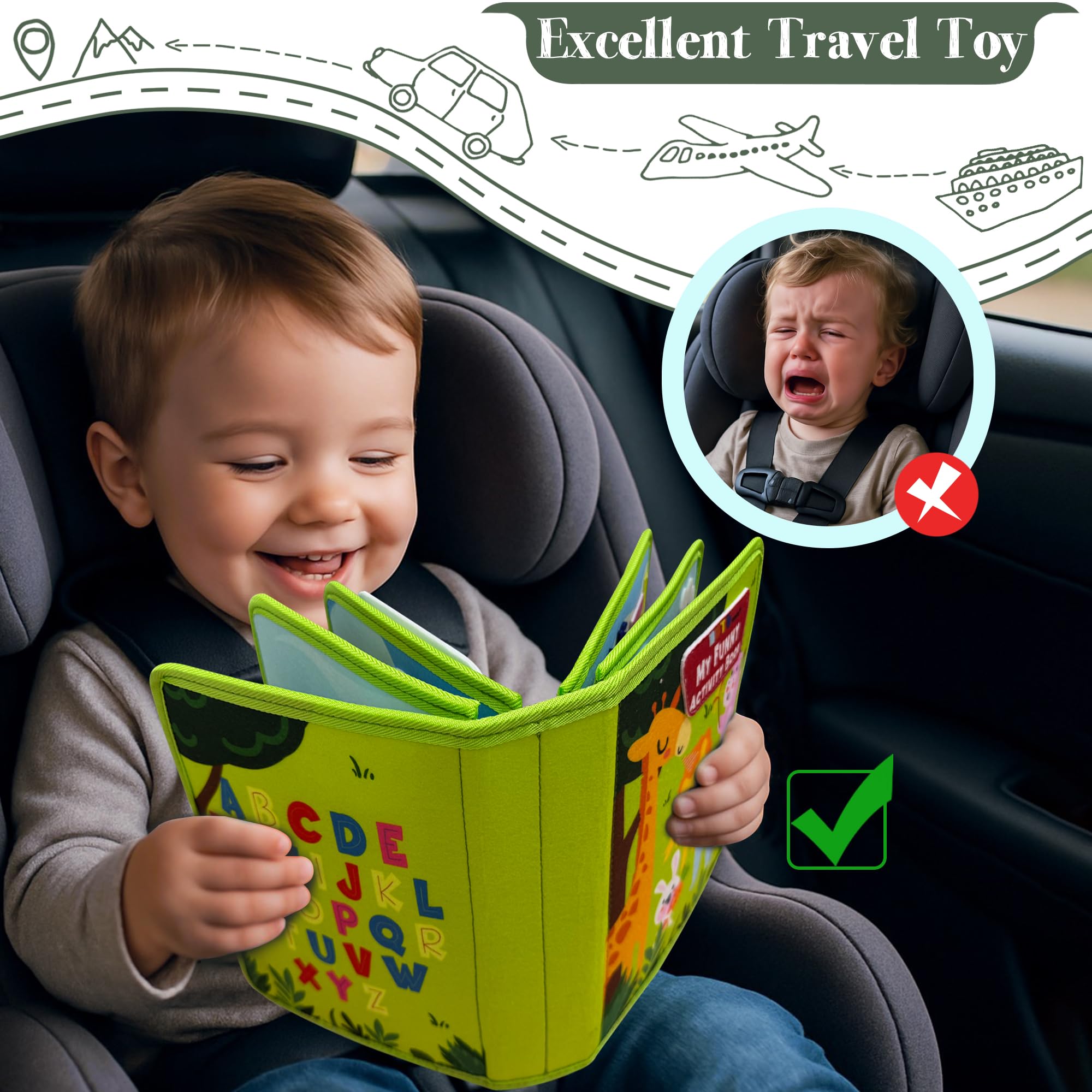 Libro Montessori 1 año, 22 en 1 Busy Board de Actividad, Sensorial Montessori Juguetes niños 1 2 3 4 años, Juegos Educativos Niños, Regalos Originales para Niños Niñas Cumpleaños Navidad